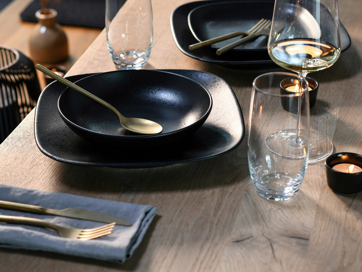 JÍDELNÍ SOUPRAVA, kamenina - černá, Basics, keramika - Creatable