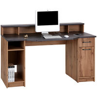 PISALNA MIZA leseni material siva, barve hrasta  - siva/črna, Moderno, umetna masa/leseni material (150/91/68cm) - Carryhome