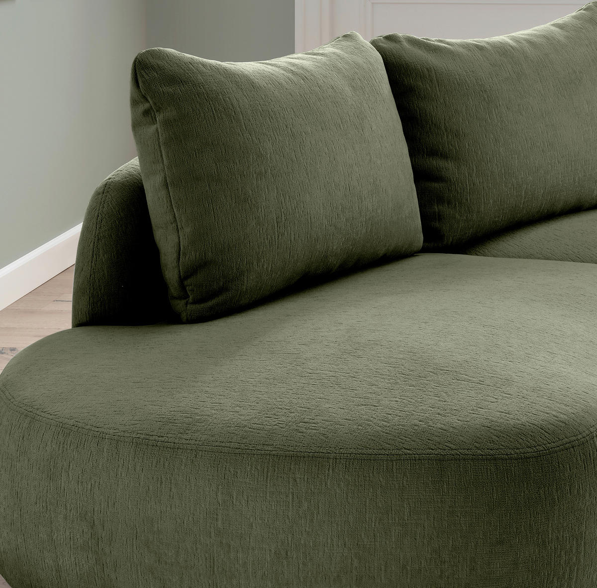 ECKSOFA in Mikrofaser Grün  - Schwarz/Grün, Modern, Kunststoff/Textil (250/139cm) - Livetastic