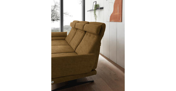 ECKSOFA  in Flachgewebe Goldfarben  176-217/279-327 cm  - Goldfarben/Schwarz, Design, Textil/Metall (176-217/279-327cm) - Dieter Knoll