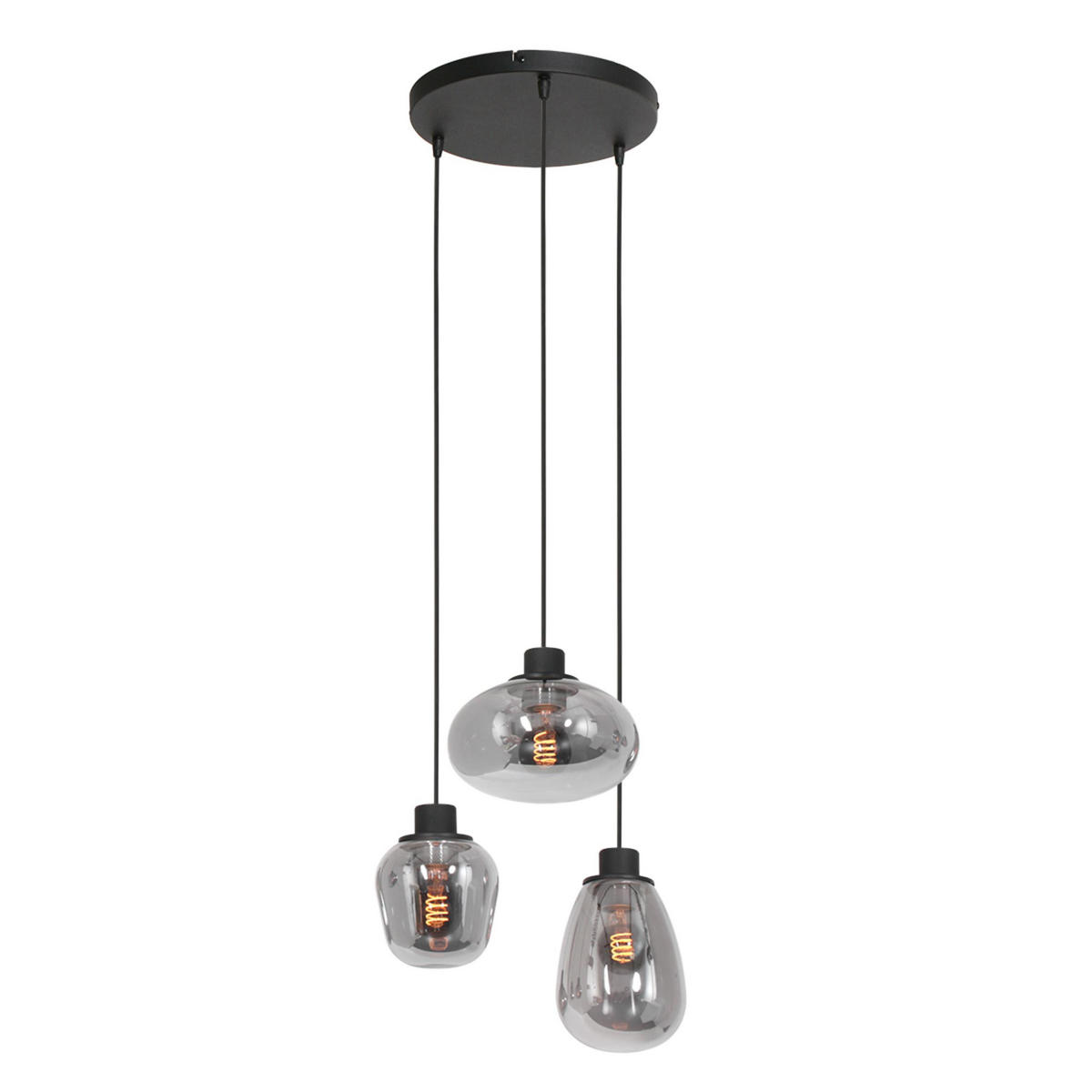 PENDELLEUCHTE  50/60-350/50 cm   - Schwarz, Trend, Glas/Metall (50/60-350/50cm)