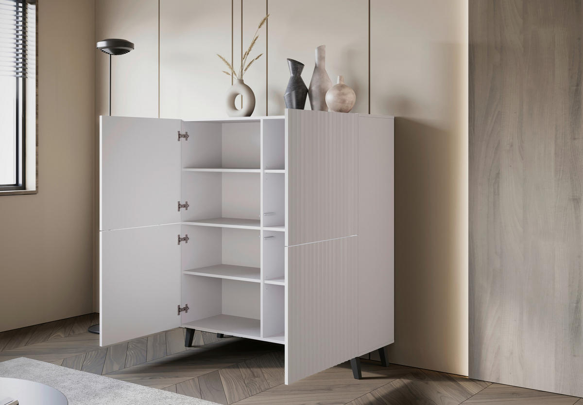 HIGHBOARD  in  - Weiss/Schwarz, Design, Holzwerkstoff/Kunststoff (120/132cm) - Livetastic