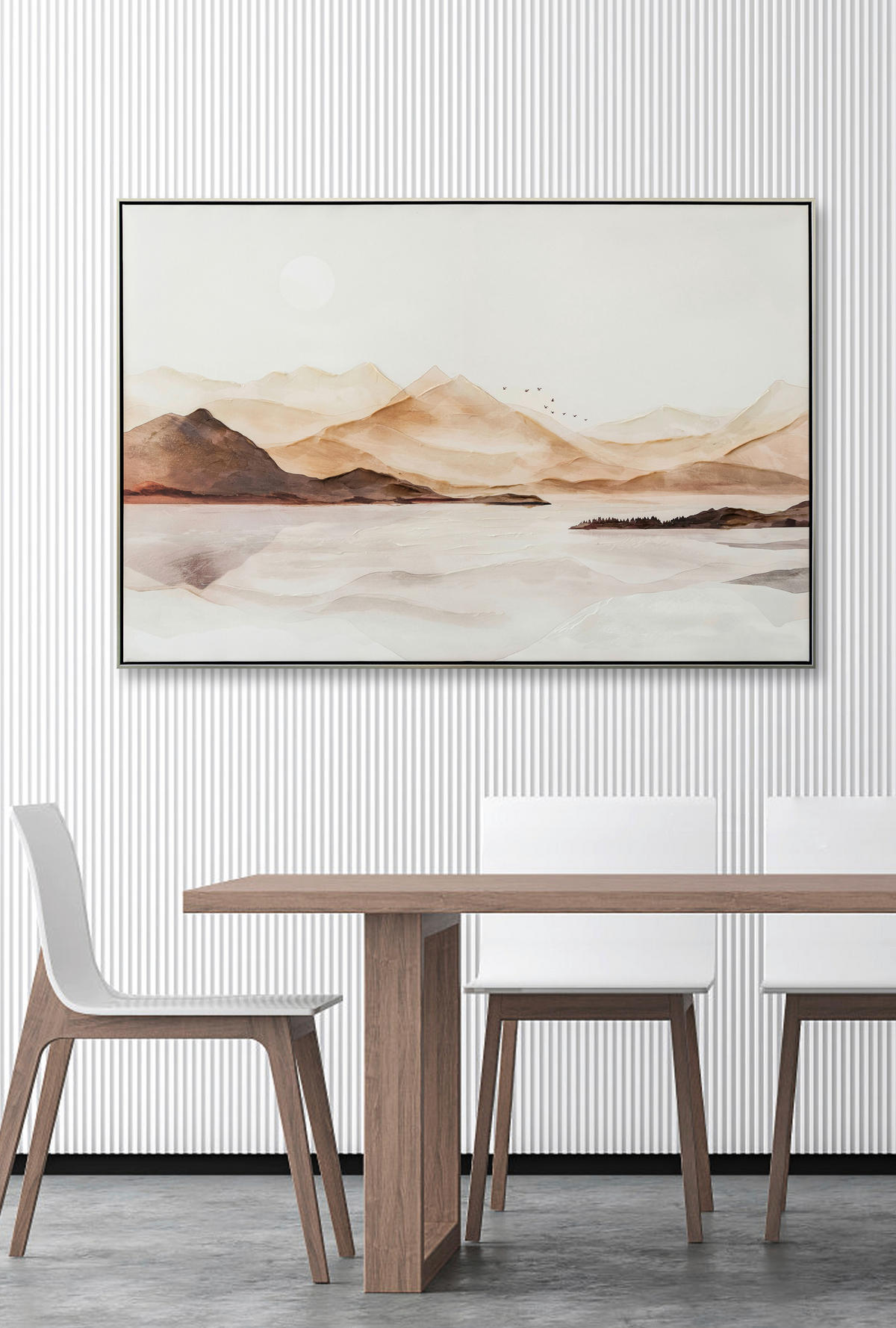 KUNSTDRUCK Berge Braun 120/80 cm  - Silberfarben/Braun, LIFESTYLE, Holz/Kunststoff (120/80cm) - Monee
