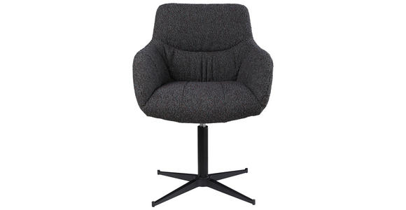ARMLEHNSTUHL in Eisen Webstoff - Schwarz/Braun, Design, Textil/Metall (63/85/66cm) - Novel