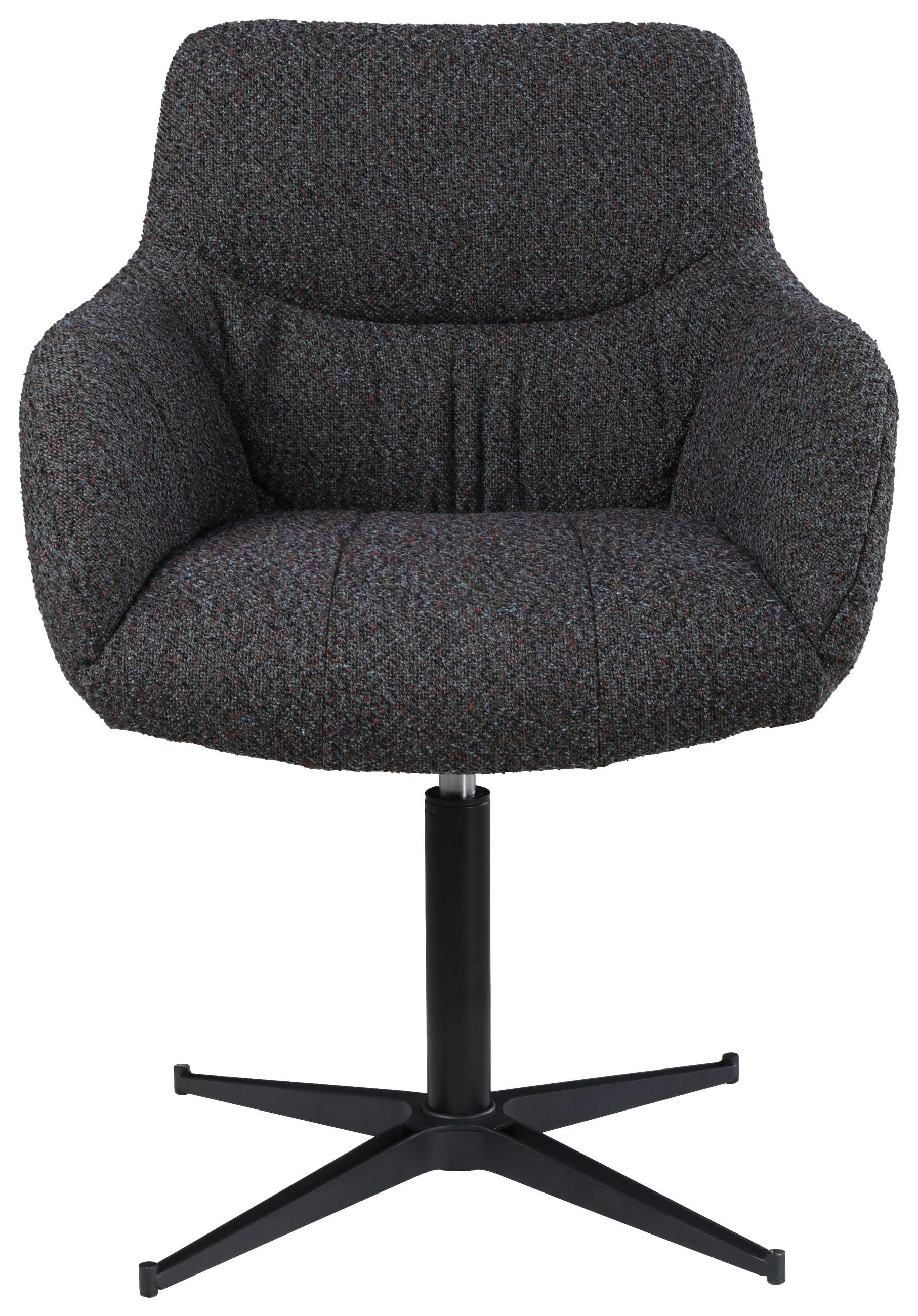 SCAUN CU BRAȚE in maro, negru  - maro/negru, Design, metal/textil (63/85/66cm) - Novel