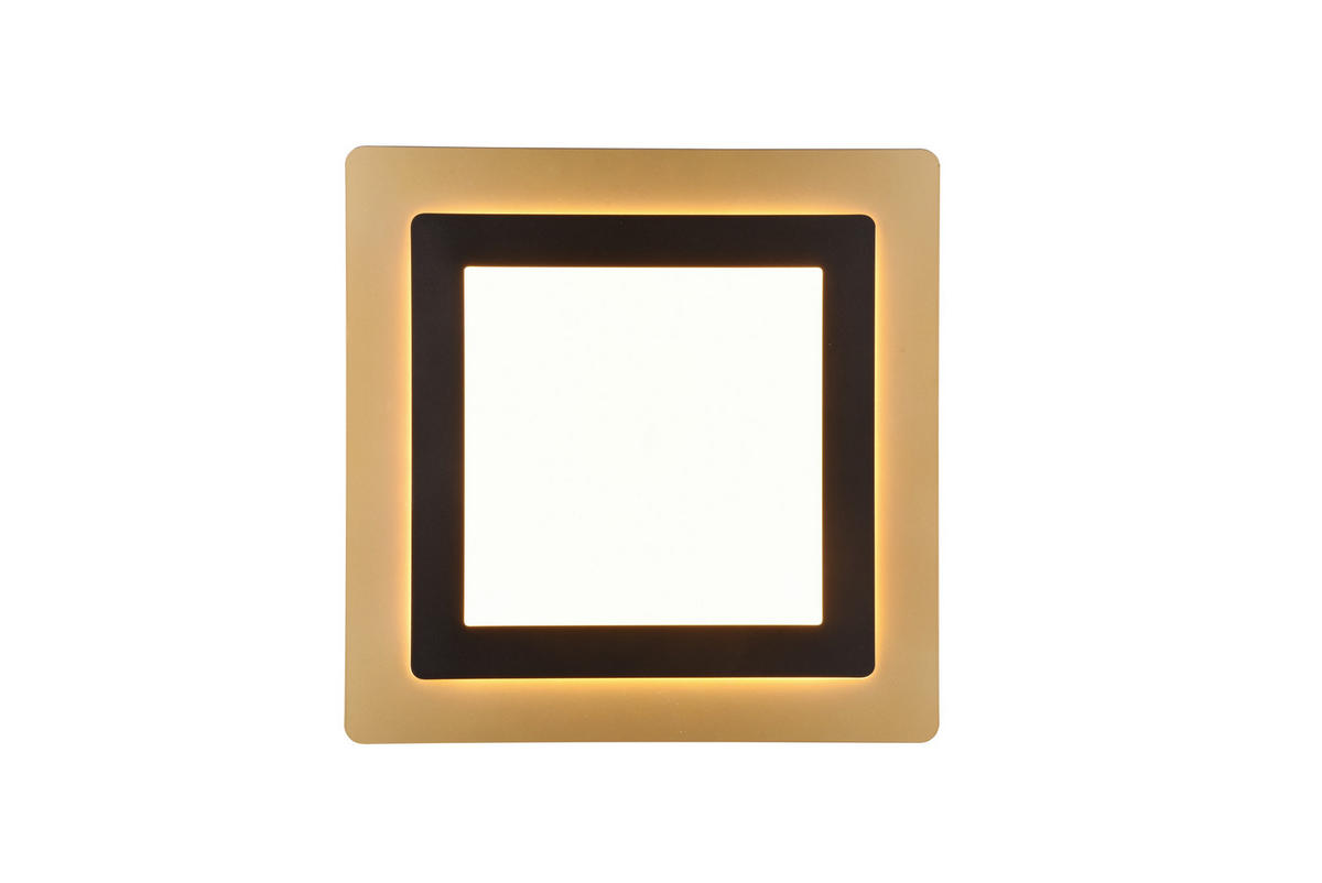 LED-DECKENLEUCHTE Morgan 45/45/4,2 cm   - Goldfarben/Schwarz, MODERN, Metall (45/45/4,2cm) - Trio Leuchten