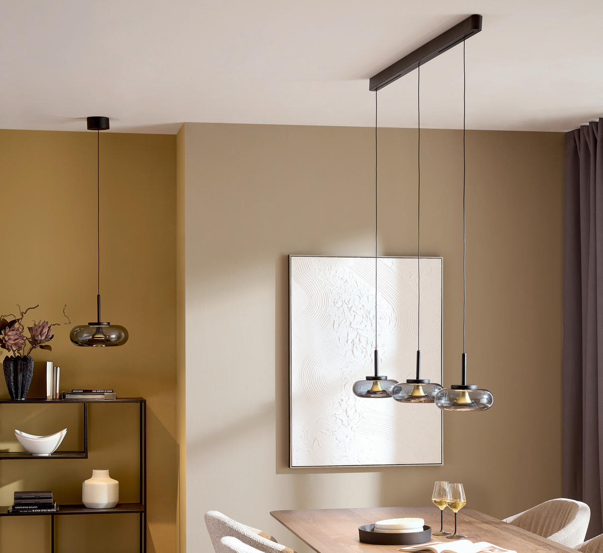 LED-HÄNGELEUCHTE 22/210 cm    - Goldfarben/Schwarz, Design, Metall (22/210cm) - Helestra