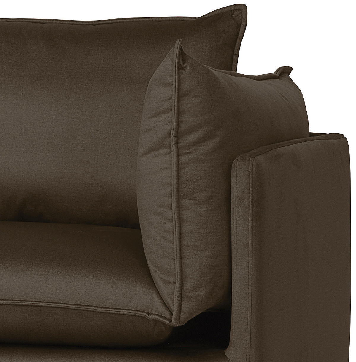 ECKSOFA in Samt Braun  - Schwarz/Braun, Design, Textil/Metall (200/241cm) - Carryhome