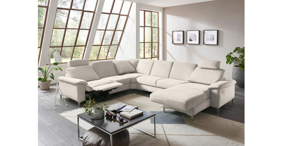 WOHNLANDSCHAFT in Chenille Naturfarben - Alufarben/Naturfarben, Design, Textil/Metall (265/333/170cm) - Dieter Knoll