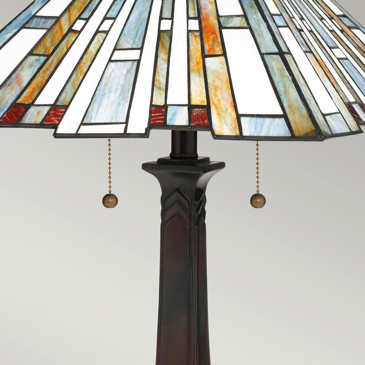 TISCHLEUCHTE - Dunkelbraun/Multicolor, Konventionell, Glas/Naturmaterialien (40,6/62,9cm) - Elstead Lighting