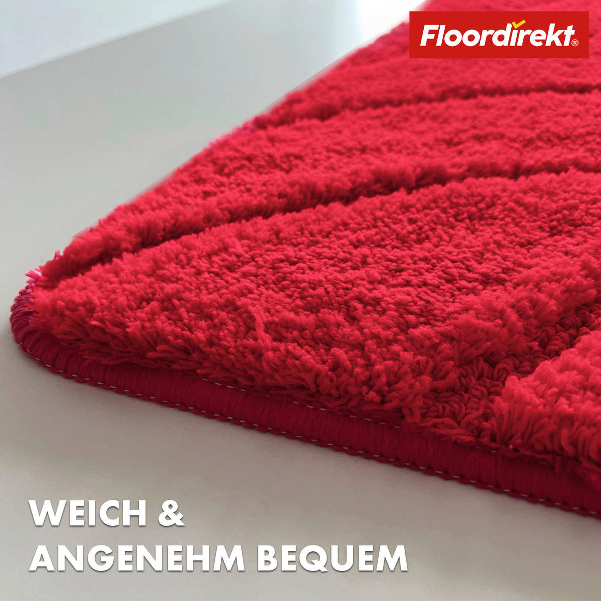 BADEMATTE Maris Rot 80/150 cm  - Rot, Basics, Kunststoff/Textil (80/150cm) - Floordirekt