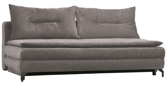 SCHLAFSOFA in Webstoff Graubraun  - Graubraun/Schwarz, MODERN, Textil/Metall (208/73/92/102cm) - Novel