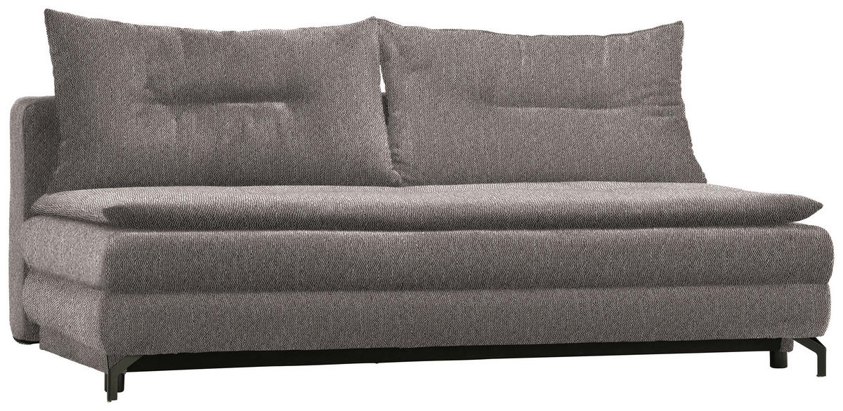 SCHLAFSOFA in Webstoff Graubraun  - Graubraun/Schwarz, MODERN, Textil/Metall (208/73/92/102cm) - Novel