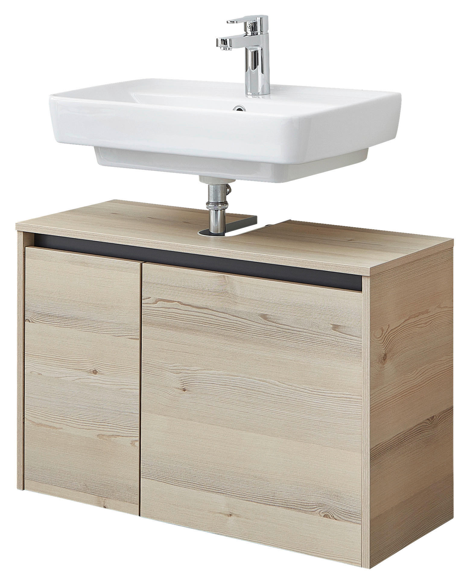 WASCHBECKENUNTERSCHRANK 80/53/33 cm  - Pinienfarben/Grau, KONVENTIONELL, Holzwerkstoff (80/53/33cm) - Xora