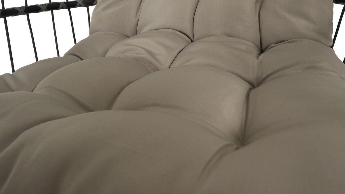 HÄNGESESSEL 100/198/100 cm Eisen  - Schwarz/Grau, Design, Kunststoff/Textil (100/198/100cm) - Ambia Garden