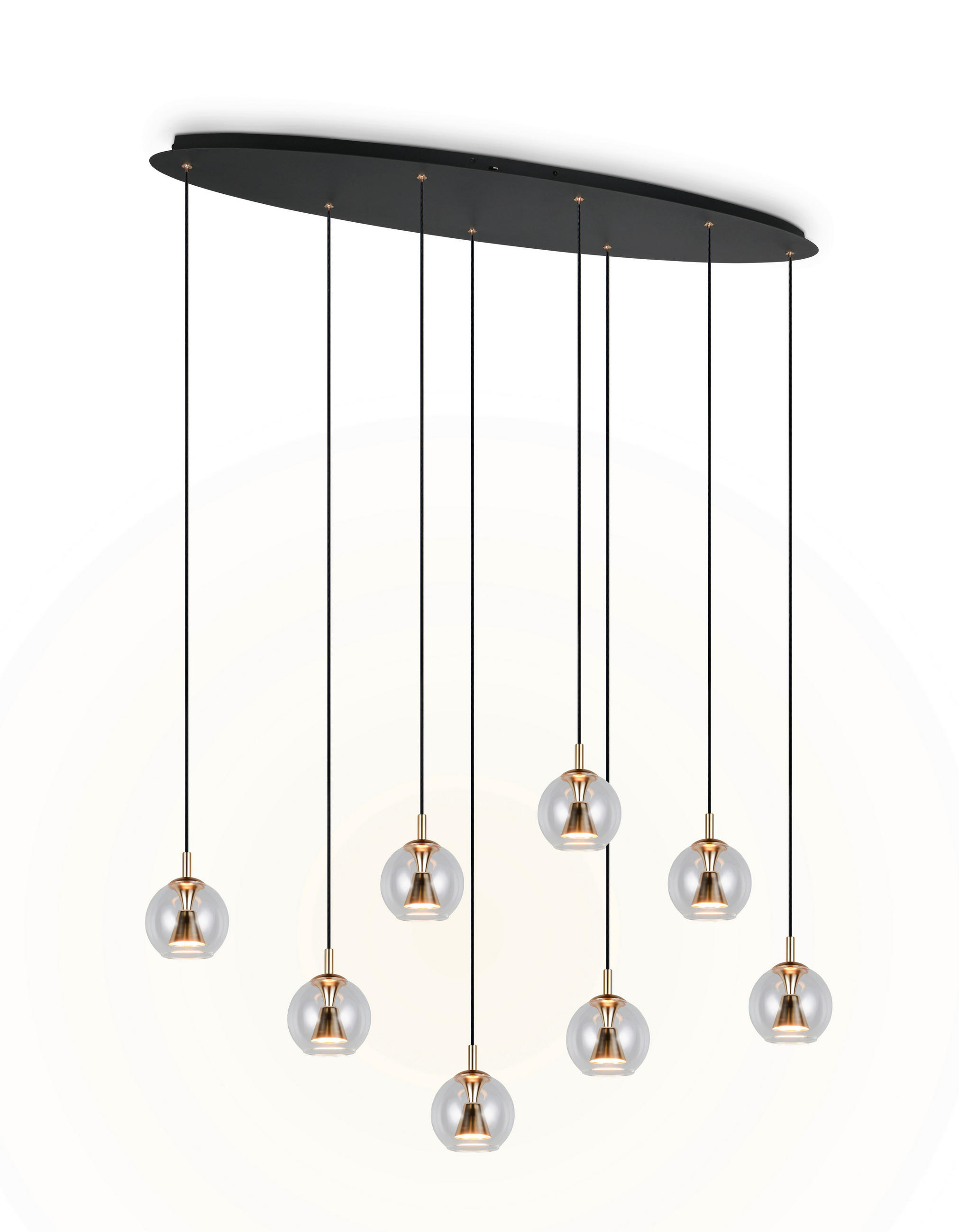 LED-HÄNGELEUCHTE Solenne  - Klar/Goldfarben, Design, Glas/Kunststoff (117/200/33cm)
