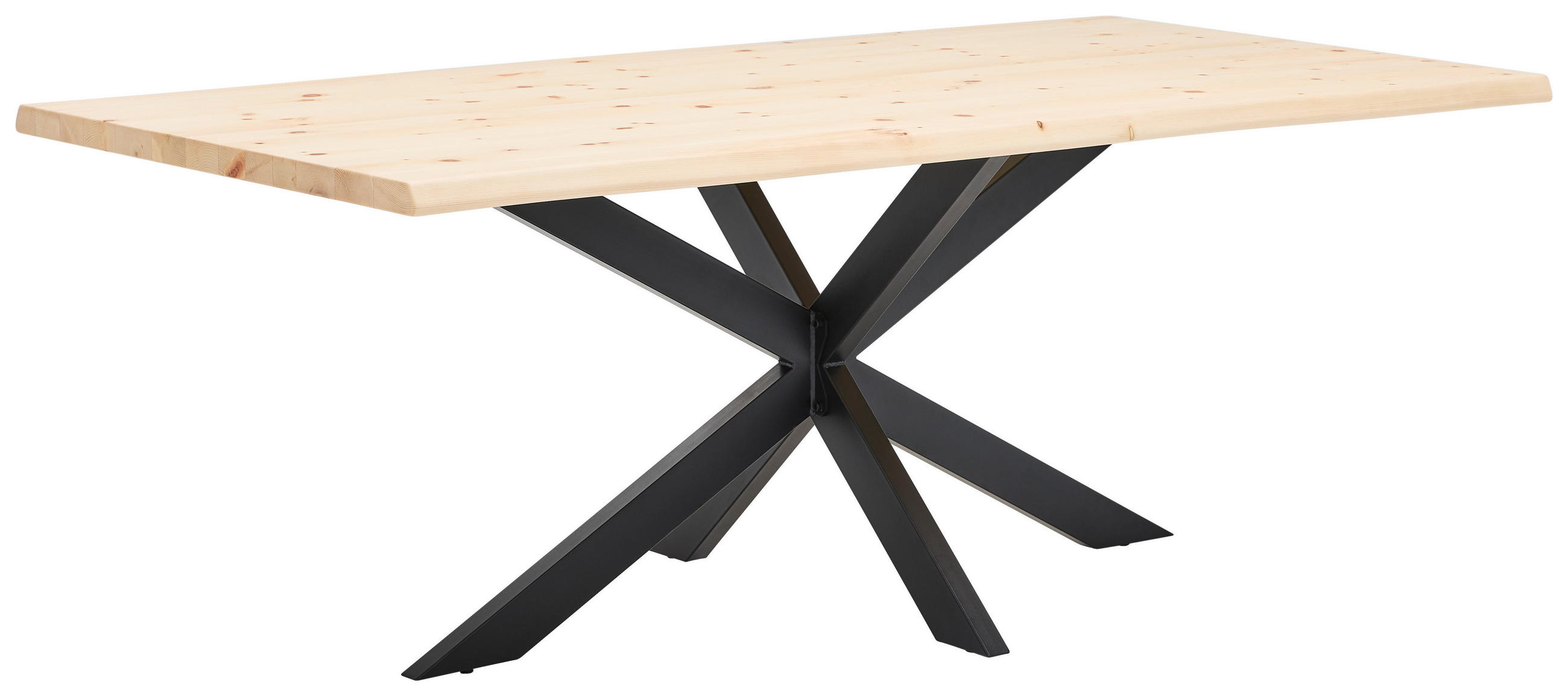 ESSTISCH in Holz 200/100/75 cm  - Schwarz/Naturfarben, Natur, Holz/Metall (200/100/75cm) - Linea Natura