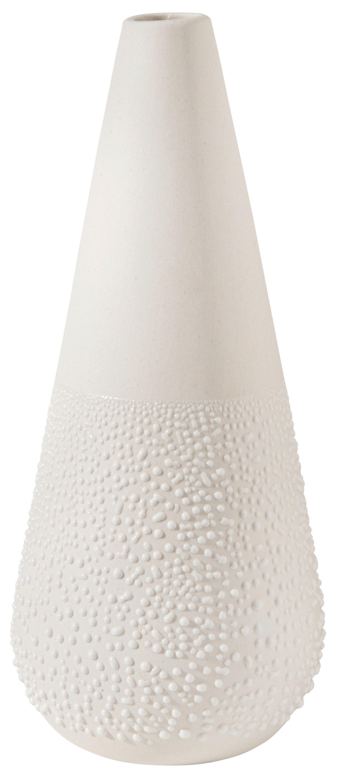 DEKOVASE  - Weiss, Basics, Keramik (6/14cm) - Räder