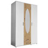 DREHTÜRENSCHRANK 120/195/55 cm 3-türig Weiß, Eiche Artisan  - Alufarben/Weiß, ROMANTIK / LANDHAUS, Glas/Holzwerkstoff (120/195/55cm) - P & B