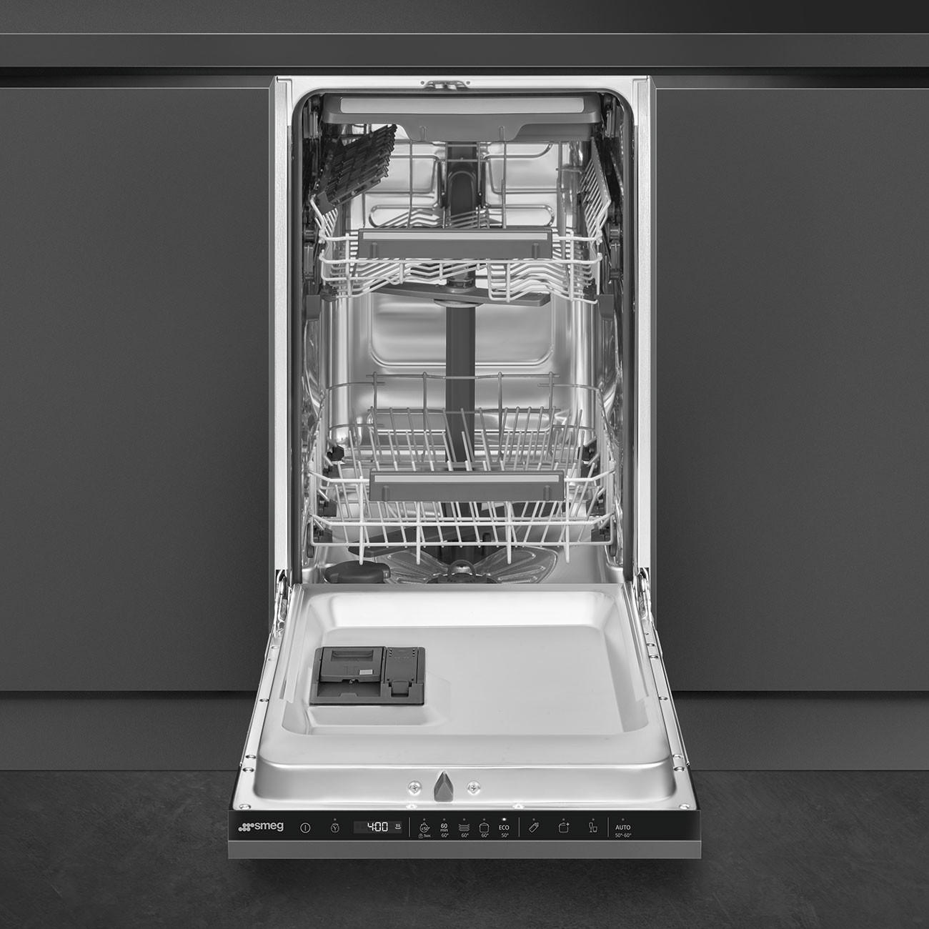 GESCHIRRSPÜLER ST4533IN  - Schwarz Hochglanz, Basics, Kunststoff/Metall (44,6/81,8/55cm) - SMEG