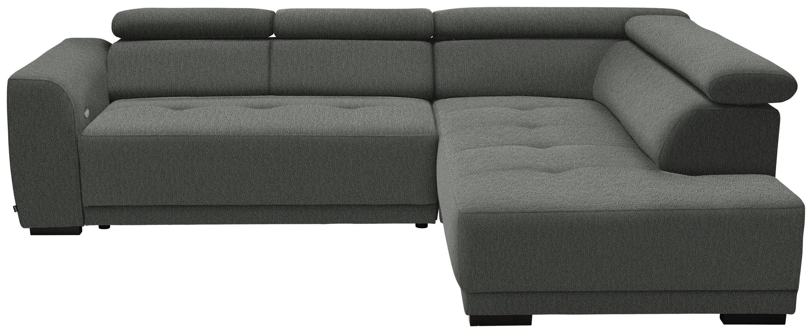 ECKSOFA in Struktur Grau  - Schwarz/Grau, Design, Kunststoff/Textil (284/205cm) - MID.YOU