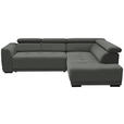 ECKSOFA in Struktur Grau  284/205 cm  - Schwarz/Grau, Design, Kunststoff/Textil (284/205cm) - Xora