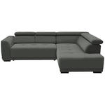 ECKSOFA in Struktur Grau  284/205 cm  - Schwarz/Grau, Design, Kunststoff/Textil (284/205cm) - Xora