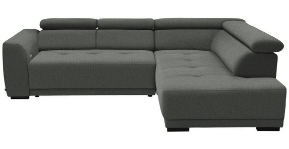 ECKSOFA in Struktur Grau 284/205 cm - Schwarz/Grau, Design, Kunststoff/Textil (284/205cm) - Xora
