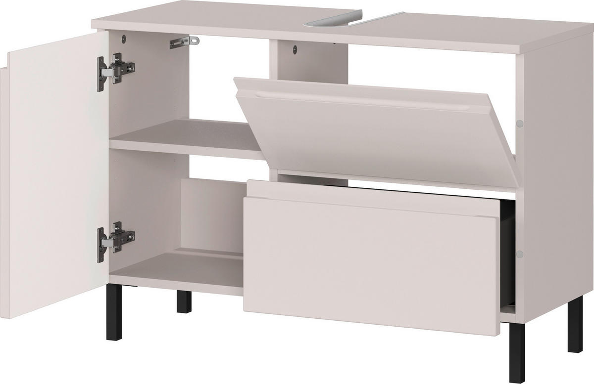 WASCHBECKENUNTERSCHRANK 80/56/34 cm  - Kaschmir/Schwarz, MODERN, Holzwerkstoff/Metall (80/56/34cm) - Germania