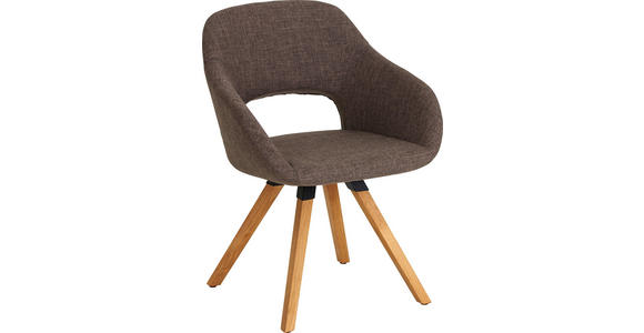 STUHL in Holz, Textil Braun, Eichefarben - Eichefarben/Braun, Natur, Holz/Textil (62/80/60cm) - Valnatura