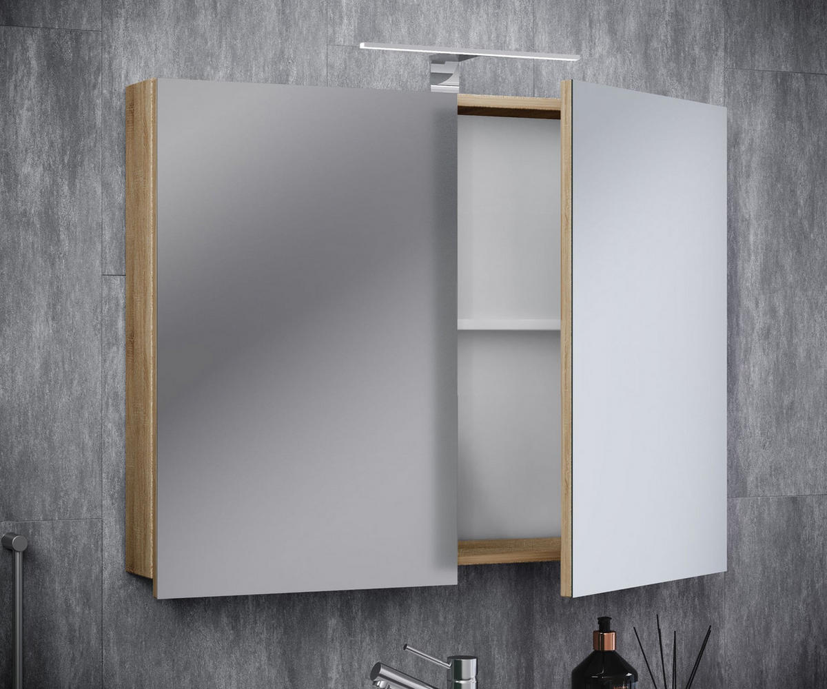 SPIEGELSCHRANK 80/59,2/12 cm  - Sonoma Eiche, Modern, Glas/Holzwerkstoff (80/59,2/12cm) - MID.YOU