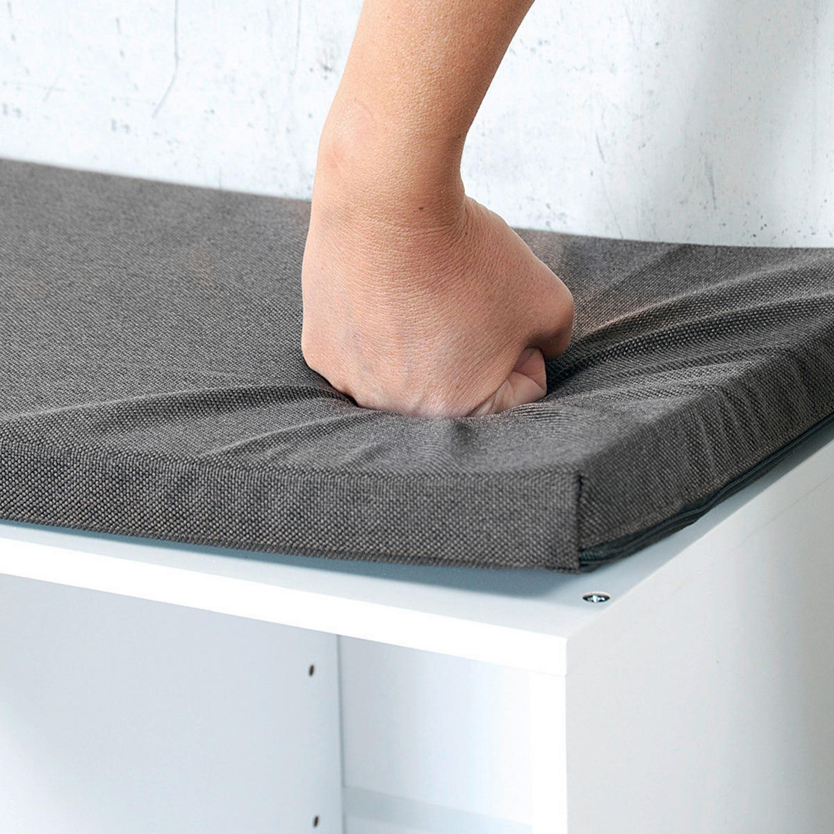SCHUHSCHRANK  in 103.5/48/29.5 cm  - Weiß/Grau, Design, Holzwerkstoff/Textil (103.5/48/29.5cm) - Kesper