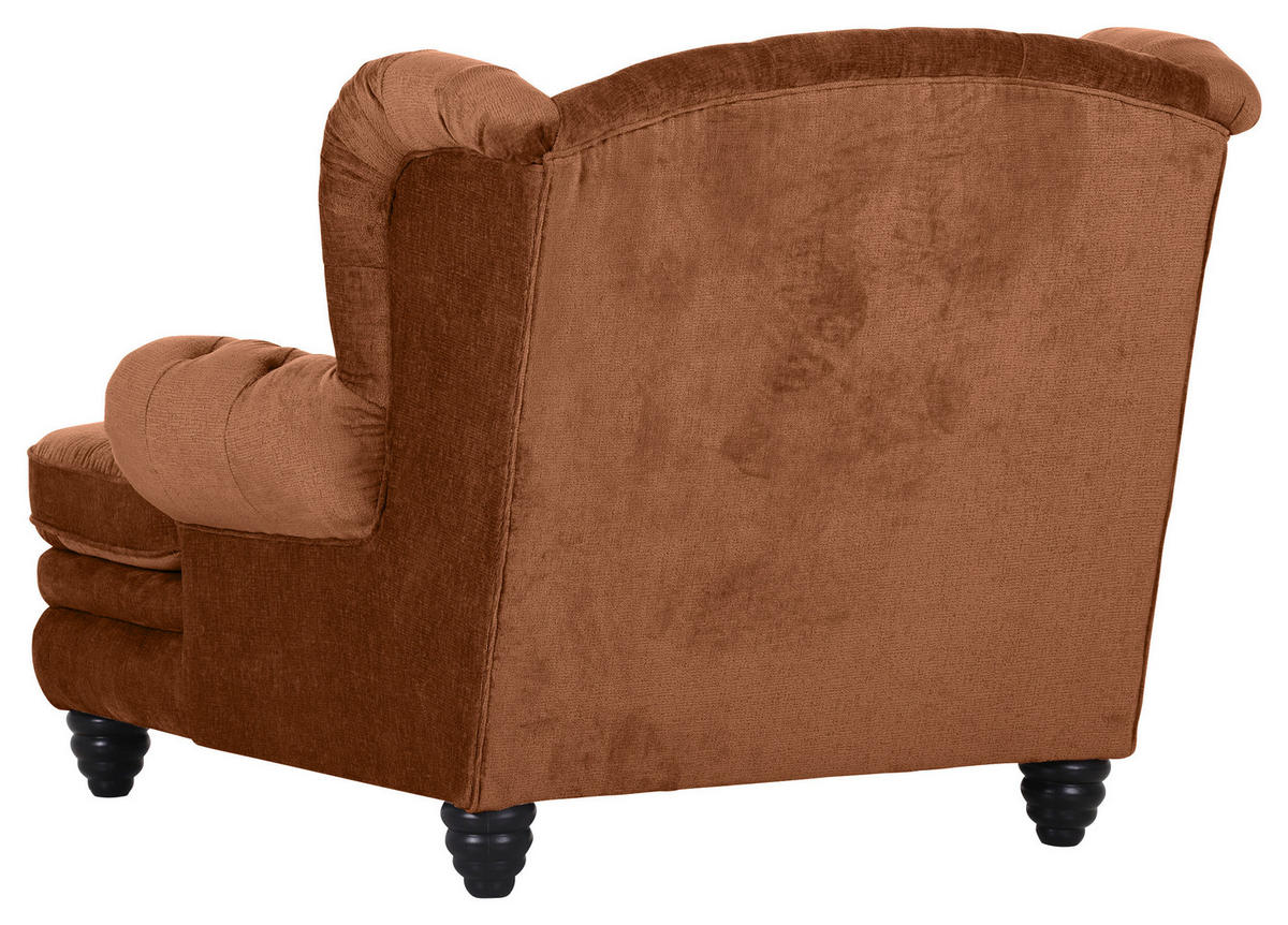 XXL-FÅTÖLJ i textil rostfärgad  - svart/rostfärgad, Design, trä/textil (127/106/149cm) - MID.YOU