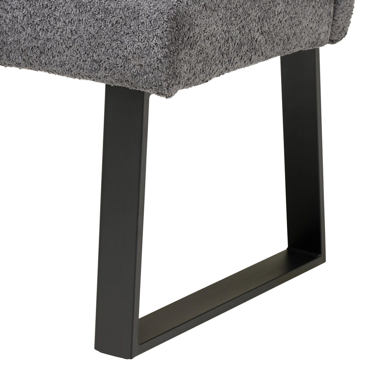 SITZBANK 140/83/61 cm Webstoff, Bouclé Dunkelgrau  - Dunkelgrau/Schwarz, KONVENTIONELL, Textil/Metall (140/83/61cm) - MID.YOU