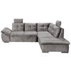 ECKSOFA in Mikrovelours Hellgrau  - Hellgrau/Schwarz, Konventionell, Kunststoff/Textil (265/217cm) - Carryhome