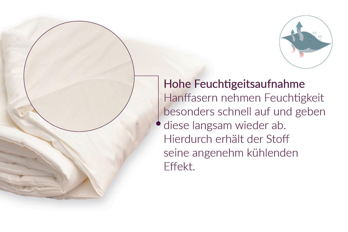HANF-GANZJAHRESDECKE 140/220 cm Hanf Aktiv  - Champagner, Basics, Naturmaterialien/Textil (140/220cm) - Goldeck Austria