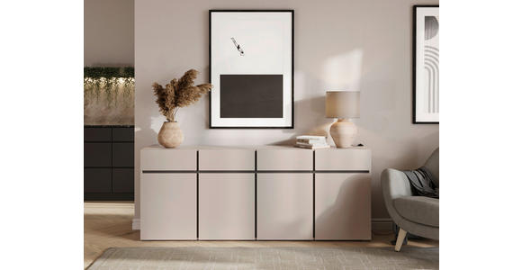 SIDEBOARD  200/79,6/39,8 cm 4 Schublade(n)  - Kaschmir/Schwarz, Design, Holzwerkstoff/Kunststoff (200/79,6/39,8cm) - Xora