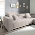 ECKSOFA in Mikrofaser Ecru  - Chromfarben/Ecru, Design, Textil/Metall (301/207cm) - Xora