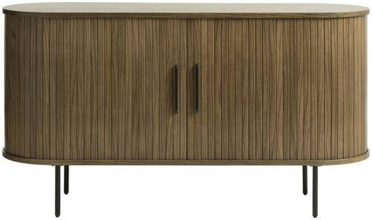 SIDEBOARD  in 140/76/45 cm  - Eiche dunkel/Schwarz, Trend, Holz/Holzwerkstoff (140/76/45cm) - home24