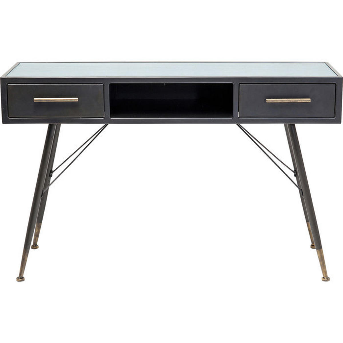 KONSOLENTISCH Schwarz  - Schwarz, Design, Glas/Holzwerkstoff (120/38/76cm) - Kare-Design