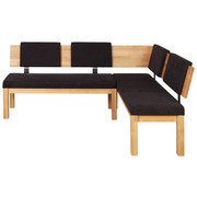ECKBANK in Holz, Metall, Textil Buchefarben, Dunkelbraun - Dunkelbraun/Buchefarben, Natur, Holz/Textil (200/160cm) - Cantus