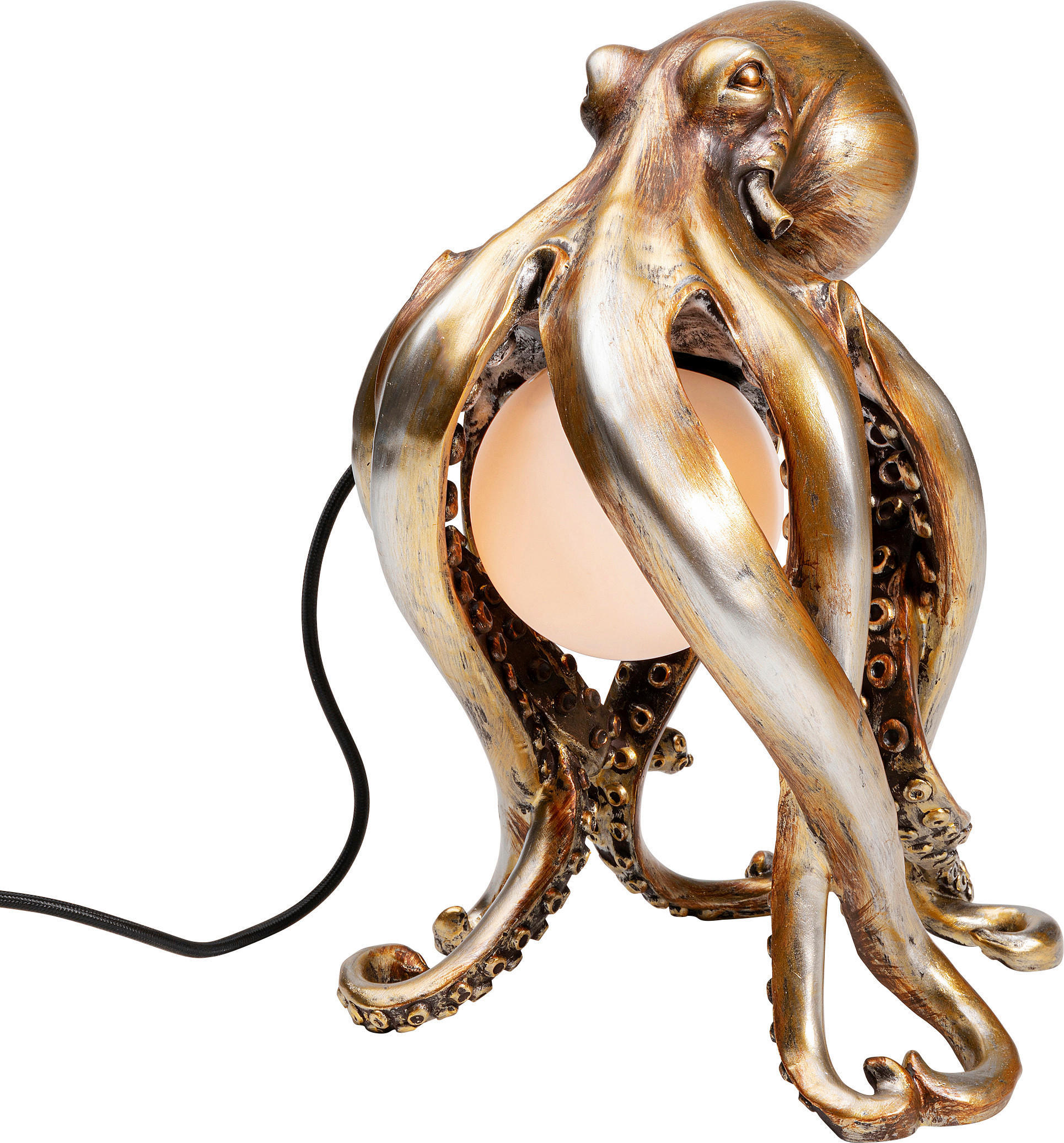 TISCHLEUCHTE ANIMAL OCTO 22/34/25,5 cm   - Goldfarben, Design, Glas/Kunststoff (22/34/25,5cm) - Kare-Design