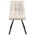 STUHL Leinenoptik Beige, Schwarz  - Beige/Schwarz, Design, Textil/Metall (47/61/86cm) - Xora