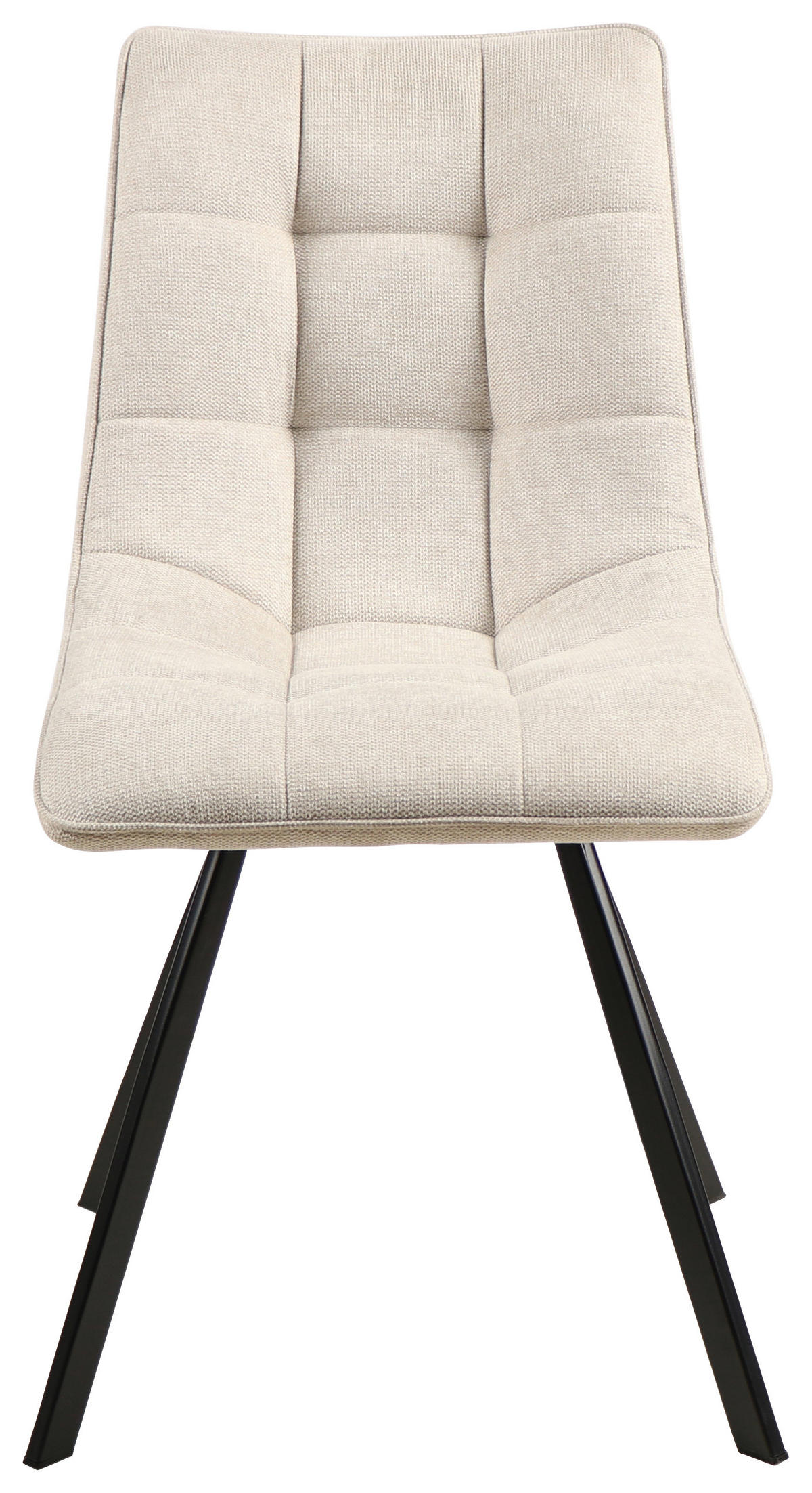 STUHL Leinenoptik Schwarz, Beige  - Beige/Schwarz, Design, Textil/Metall (47/61/86cm) - Xora