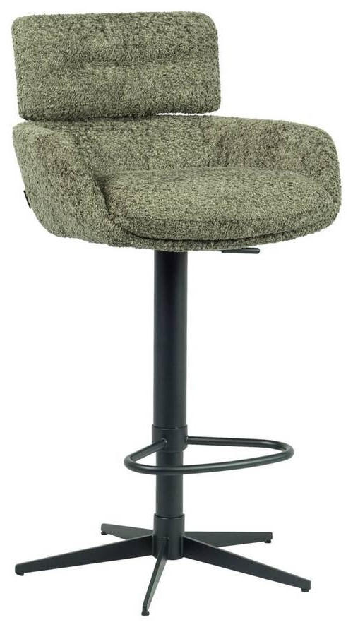 BARHOCKER Metall, Textil Grün, Schwarz  - Schwarz/Grün, Design, Textil/Metall (54/99-116.5/52cm) - Dieter Knoll