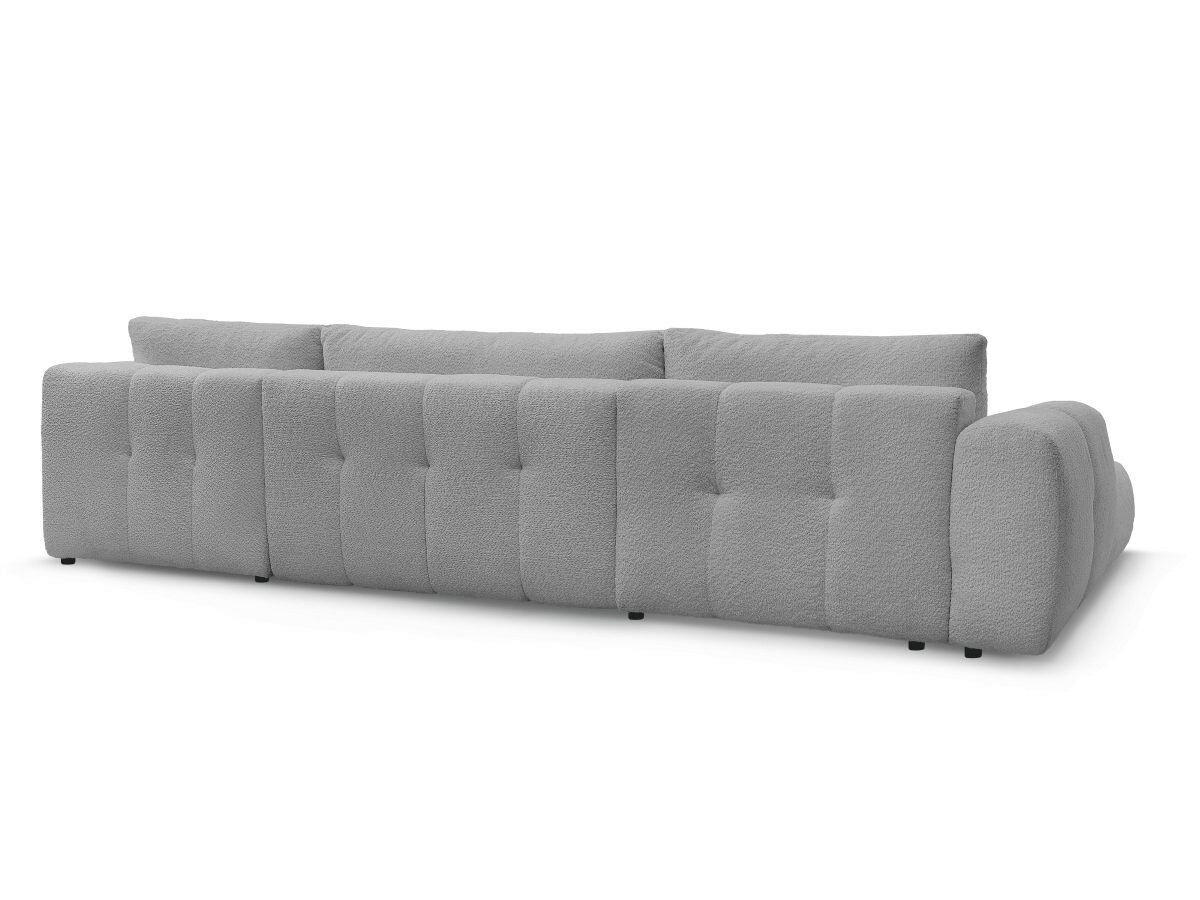 WOHNLANDSCHAFT  FUJI  Dunkelgrau Bouclé  - Dunkelgrau/Schwarz, MODERN, Kunststoff/Textil (160/377/204cm)