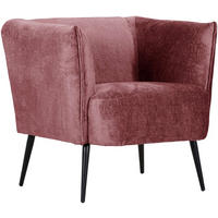 SESSEL in Chenille Bordeaux  - Bordeaux/Schwarz, Design, Textil/Metall (76/73/76cm) - Landscape