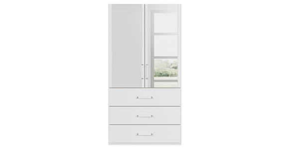 DREHTÜRENSCHRANK in Weiß - Weiß, Design, Glas/Holzwerkstoff (101/197/60cm) - Novel