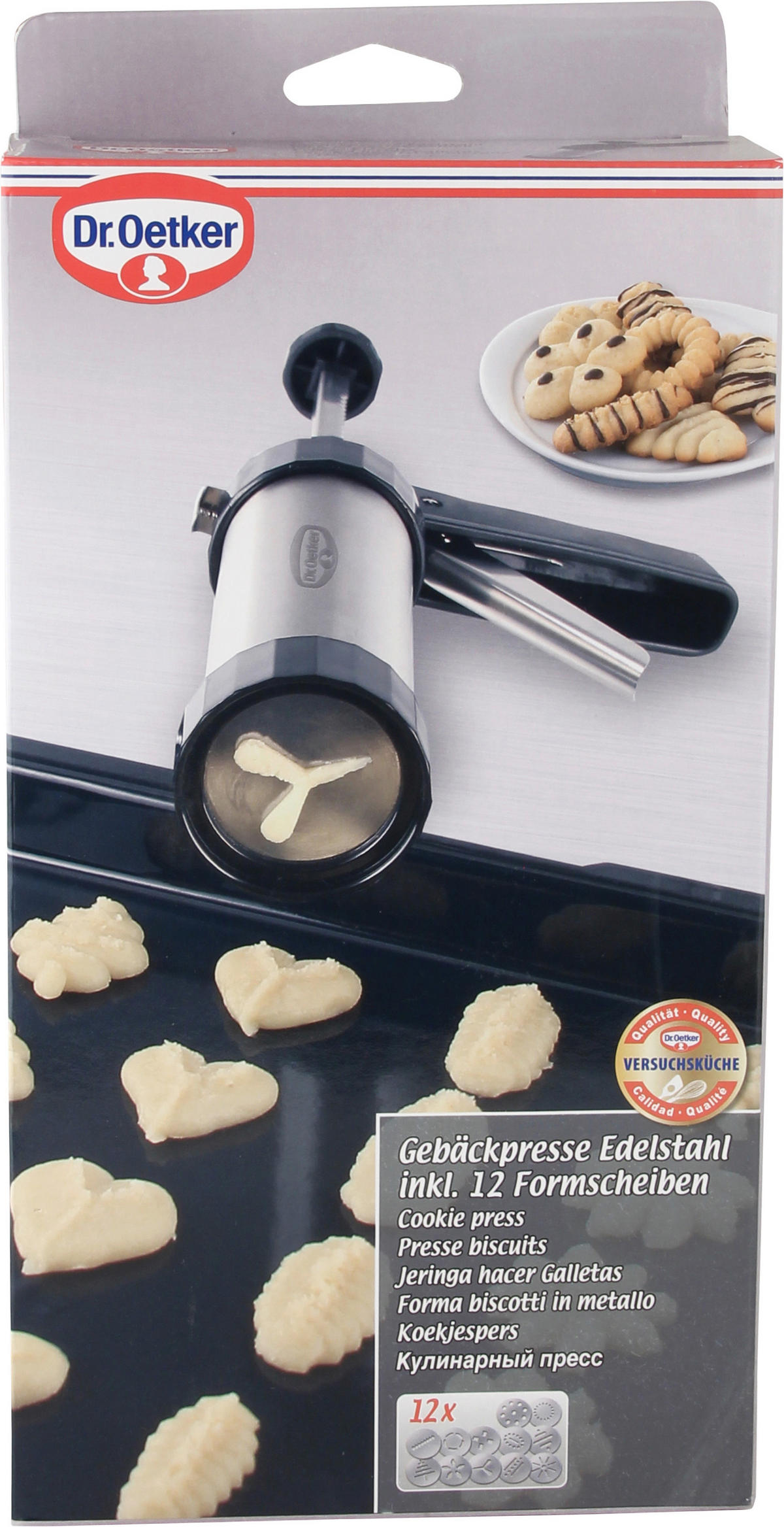 GEBÄCKPRESSE - Silberfarben/Schwarz, Kunststoff/Metall (22/13cm) - Dr.Oetker