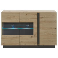 SIDEBOARD  in 138/91/40 cm  - Eiche Artisan/Grau, Design, Glas/Holzwerkstoff (138/91/40cm) - MID.YOU